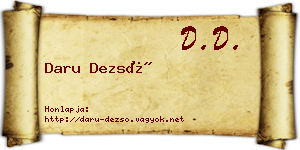 Daru Dezső névjegykártya