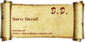 Daru Dezső névjegykártya